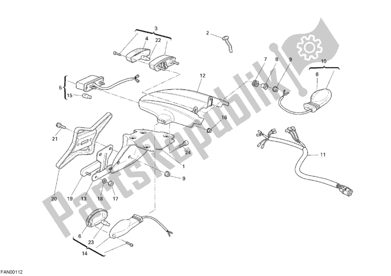 Tutte le parti per il Fanale Posteriore del Ducati Monster S2R 1000 2008